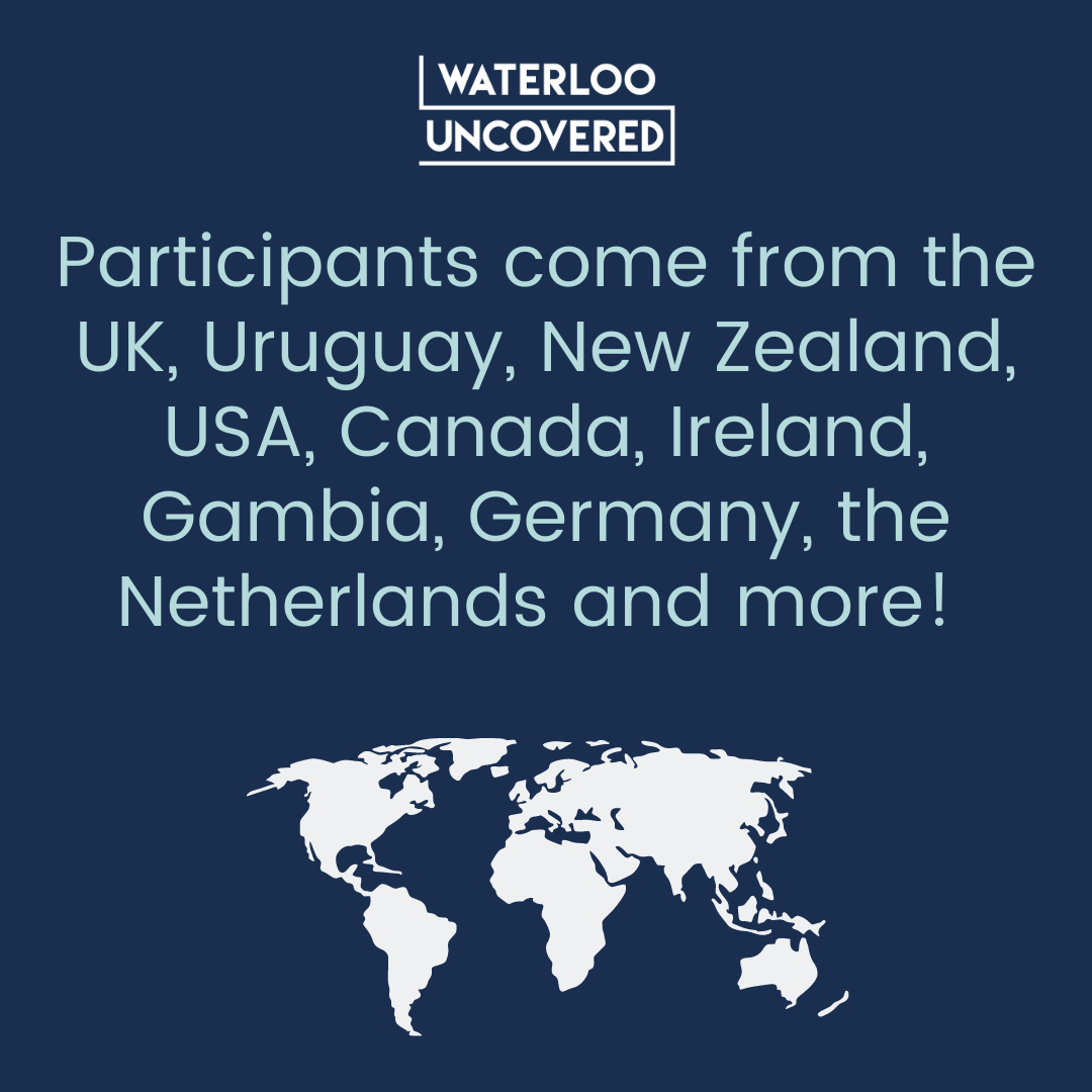 Participants come from the UK, Uruguay, New Zealand, USA, Canada, Ireland, Gambia, Germany, the Netherlands and more! 